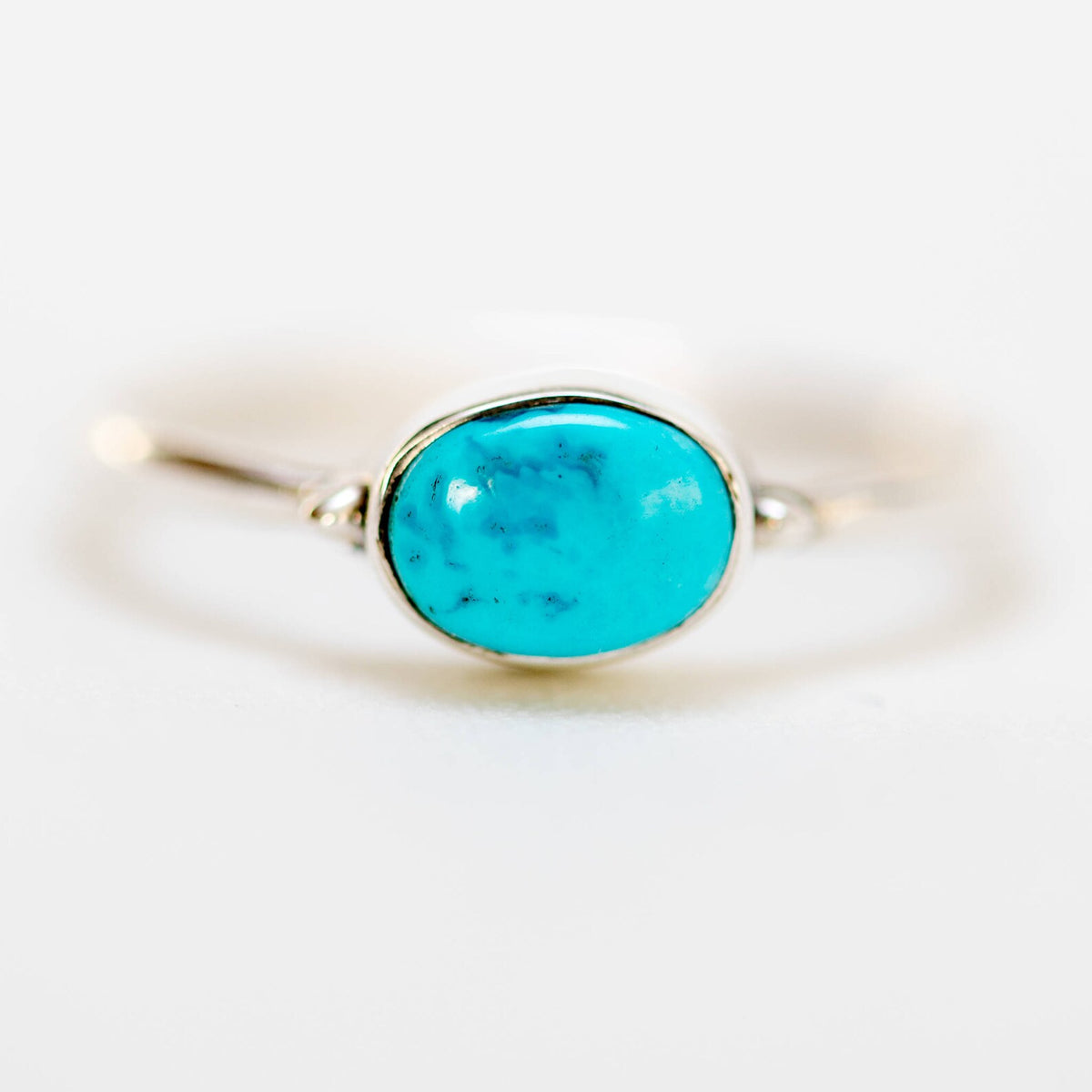 Dainty Turquoise Ring, Oval Turquoise Minimalist Ring