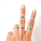Dainty Turquoise Ring, Oval Turquoise Minimalist Ring