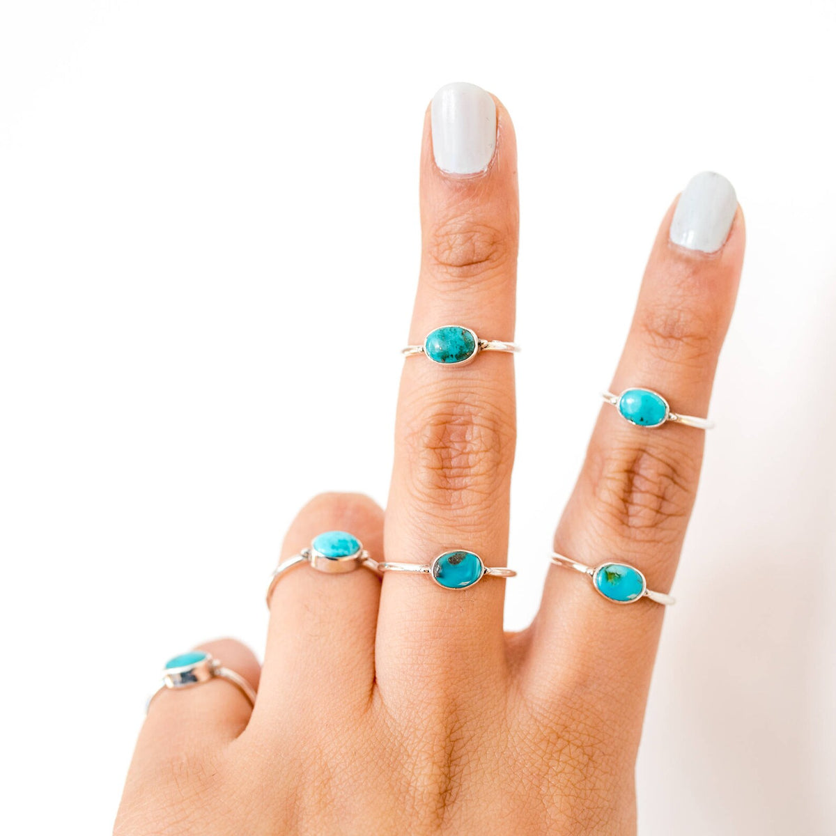 Dainty Turquoise Ring, Oval Turquoise Minimalist Ring