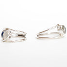 Faceted Moonstone Ring, Delicate Silver Ring
