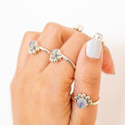 Round Moonstone Ring, Everyday Stack Ring