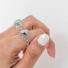 Larimar Gemstone Ring, Larimar Jewelry, Boho Ring