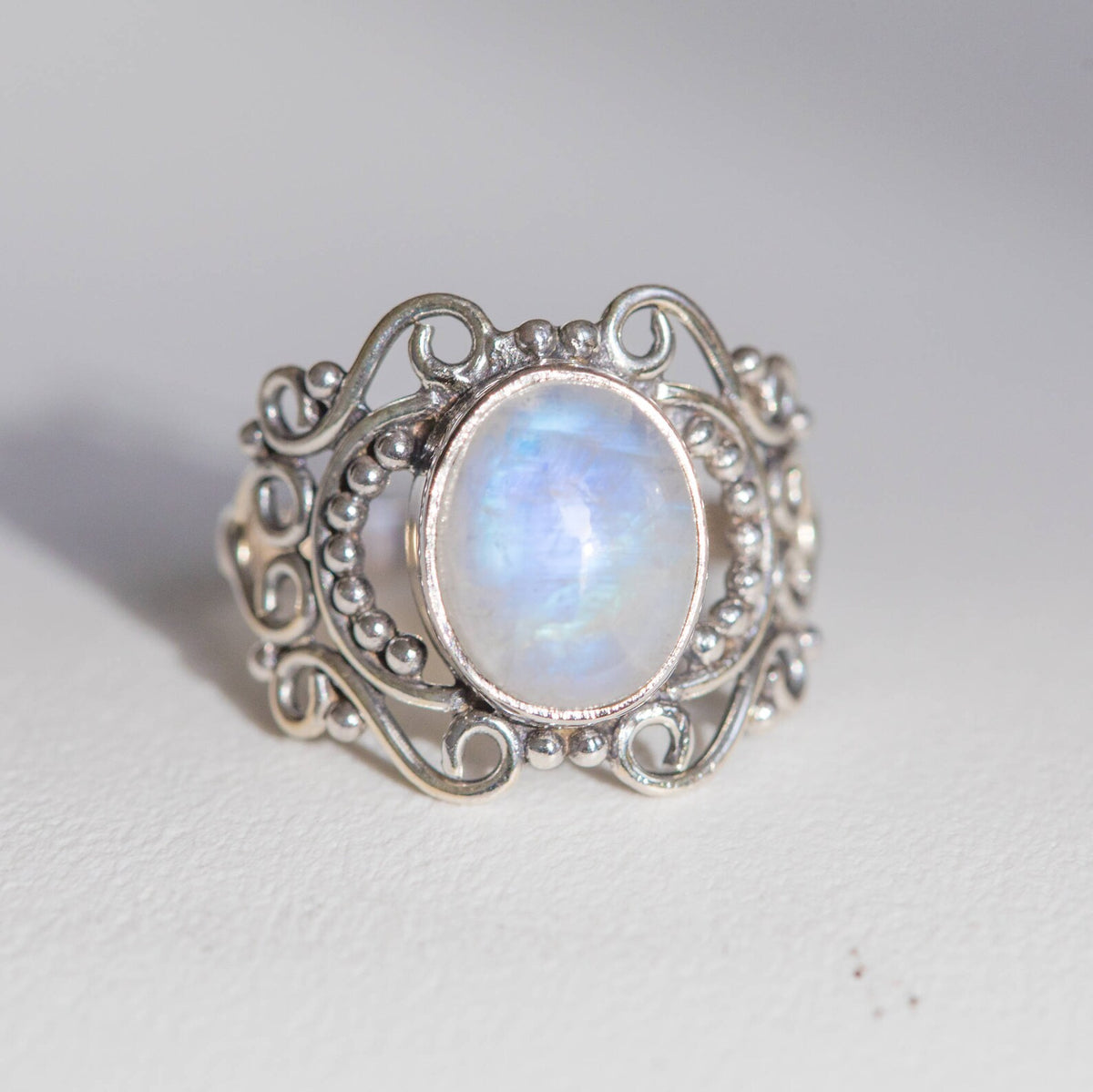 Moonstone Statement Ring, Sterling Silver Rings