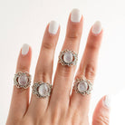 Moonstone Statement Ring, Sterling Silver Rings
