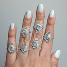 Pear Moonstone Ring, Real Silver Ring