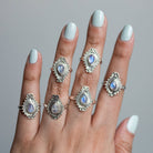 Pear Moonstone Ring, Real Silver Ring
