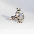Pear Moonstone Ring, Real Silver Ring