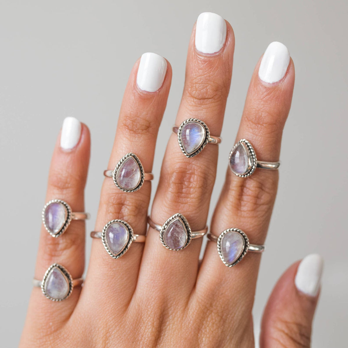 Pear Moonstone Ring, Simple Ring