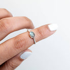 Oval Labradorite Ring, Tiny Gemstone Rings
