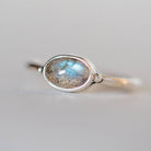 Oval Labradorite Ring, Tiny Gemstone Rings
