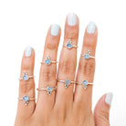 Tiny Moonstone Ring, Round Blue Moonstone Ring