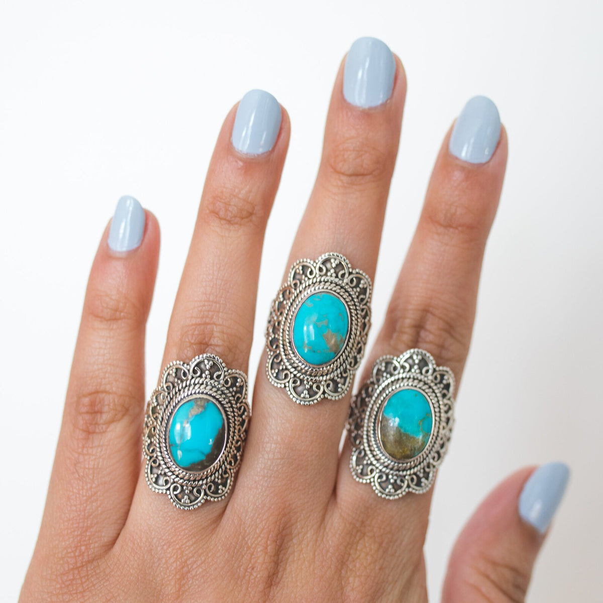 Nature Inspired Ring, Large Turquoise Ring