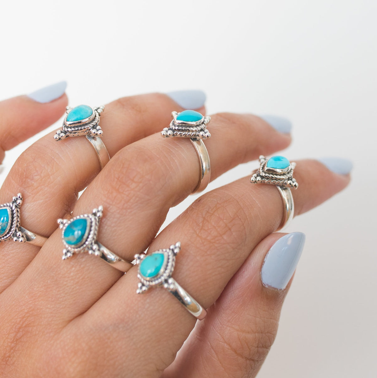 Pear Turquoise Ring, Blue Statement Ring