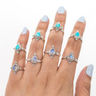 Pear Turquoise Ring, Blue Statement Ring