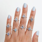 Moonstone Ring Sterling Silver, Pear Moonstone Ring