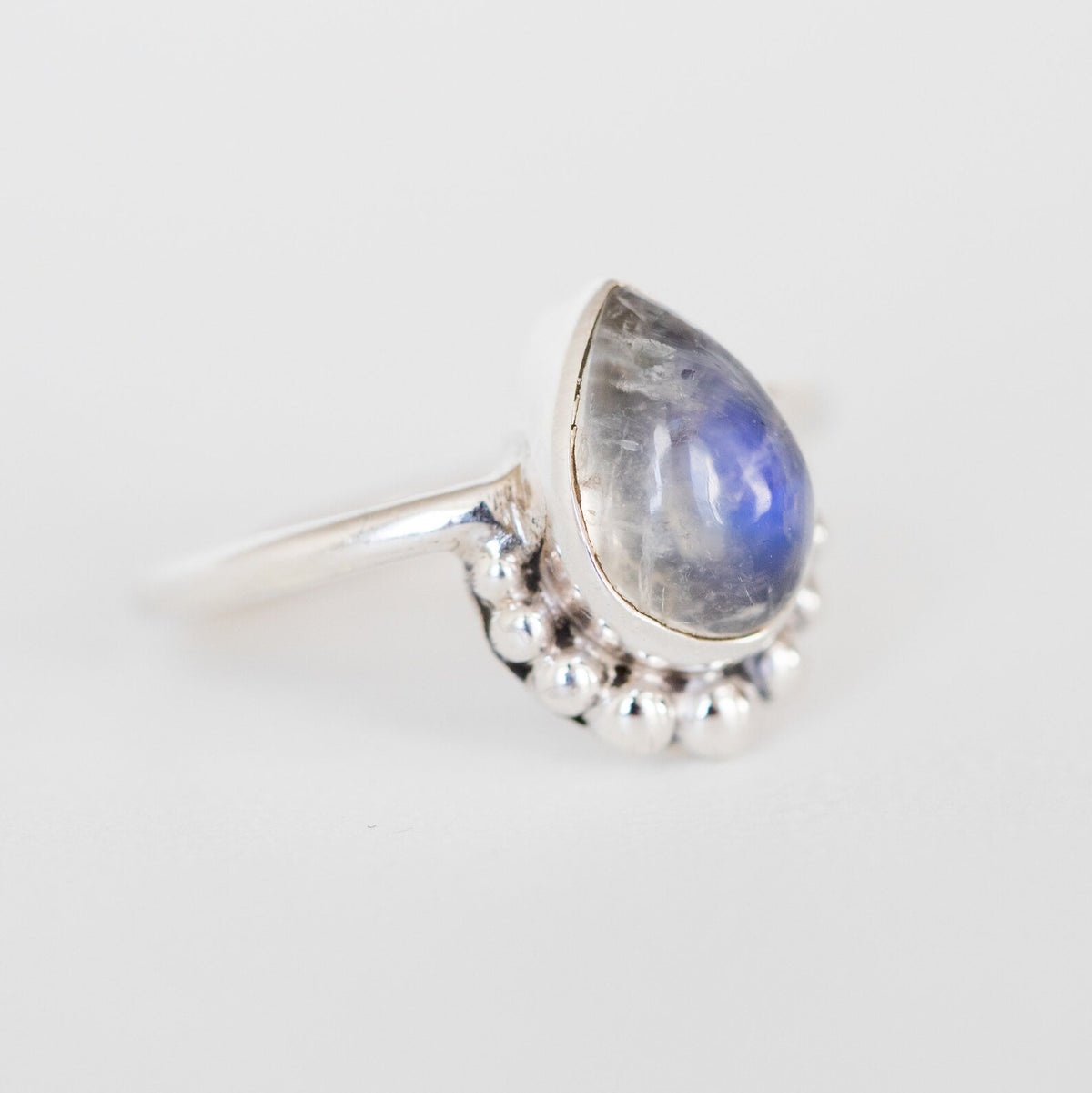 Minimalist Moonstone Ring, Pear Moonstone Ring