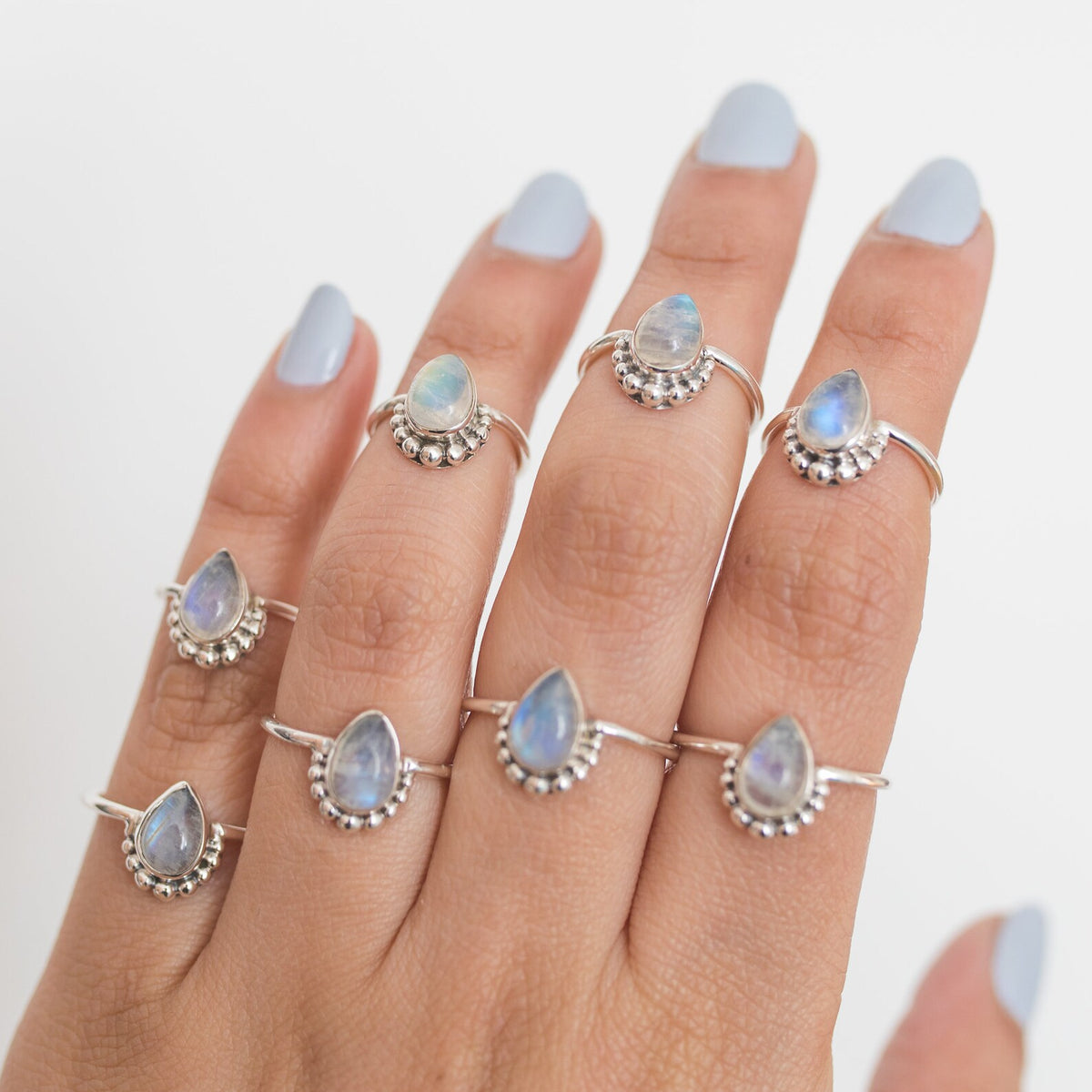 Minimalist Moonstone Ring, Pear Moonstone Ring