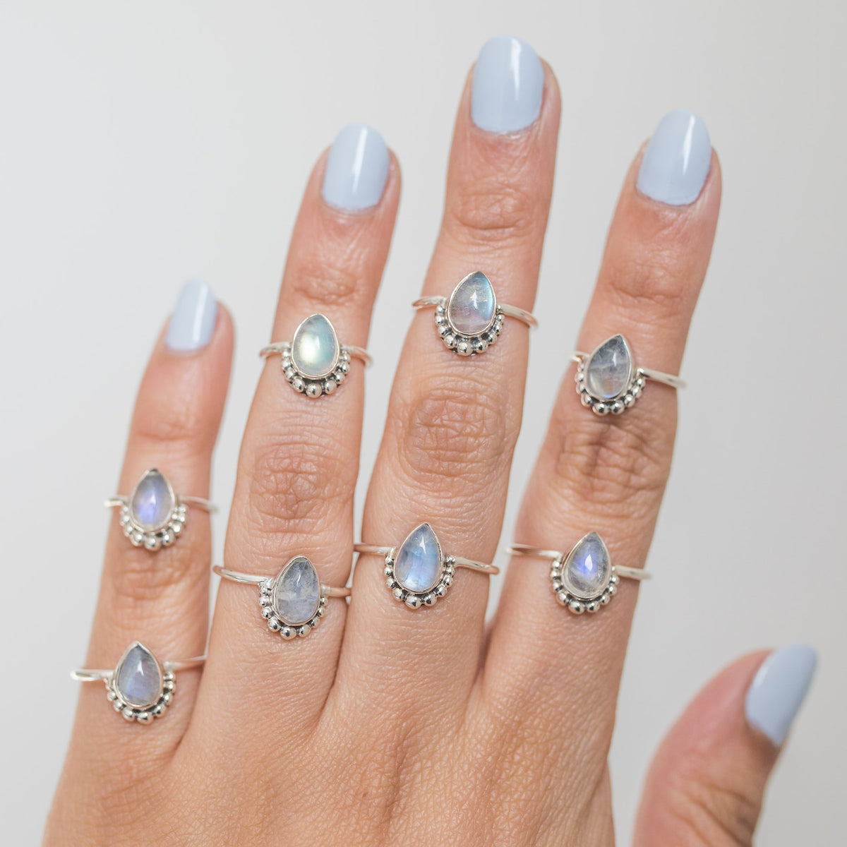 Minimalist Moonstone Ring, Pear Moonstone Ring