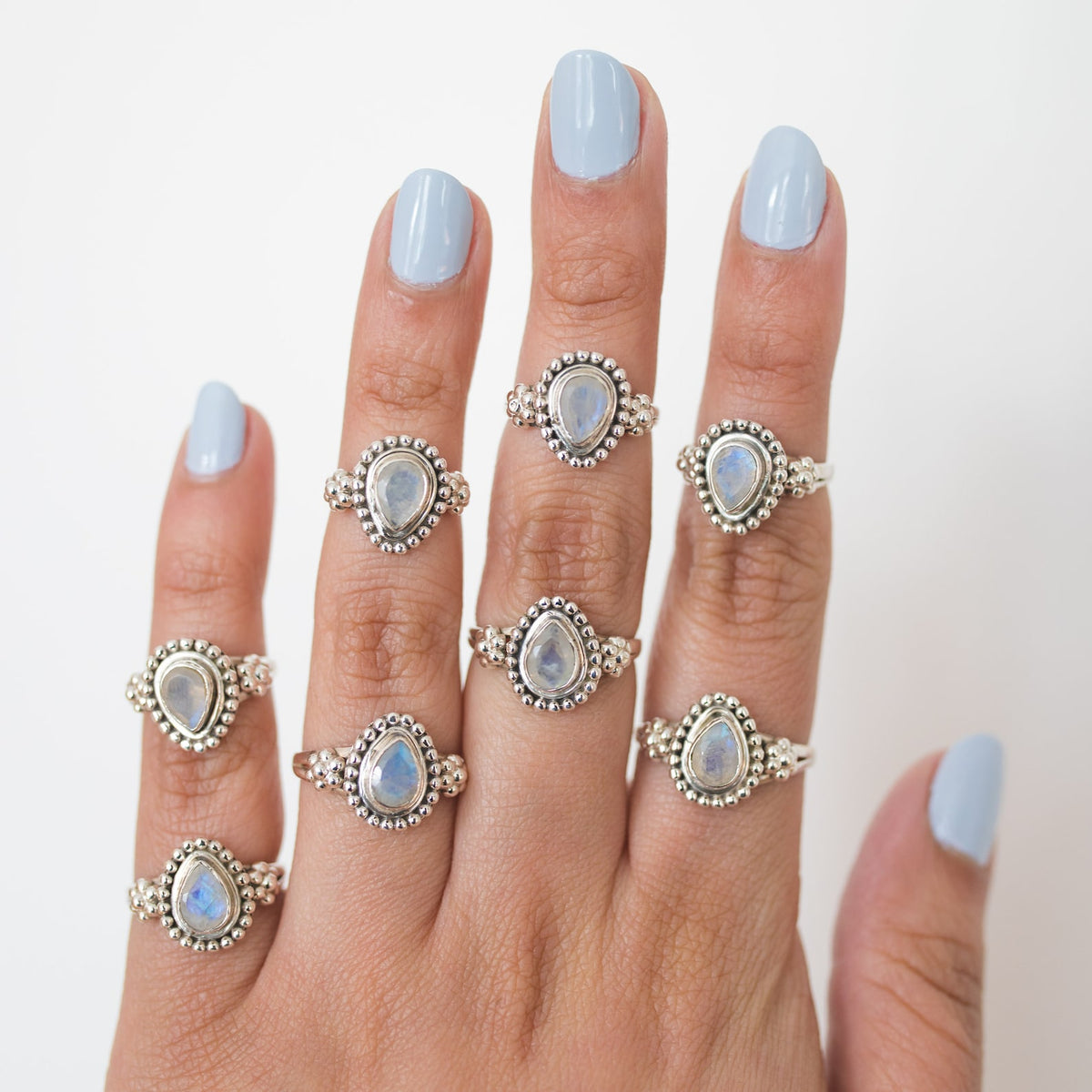Faceted Moonstone Ring, Cut Moonstone Ring