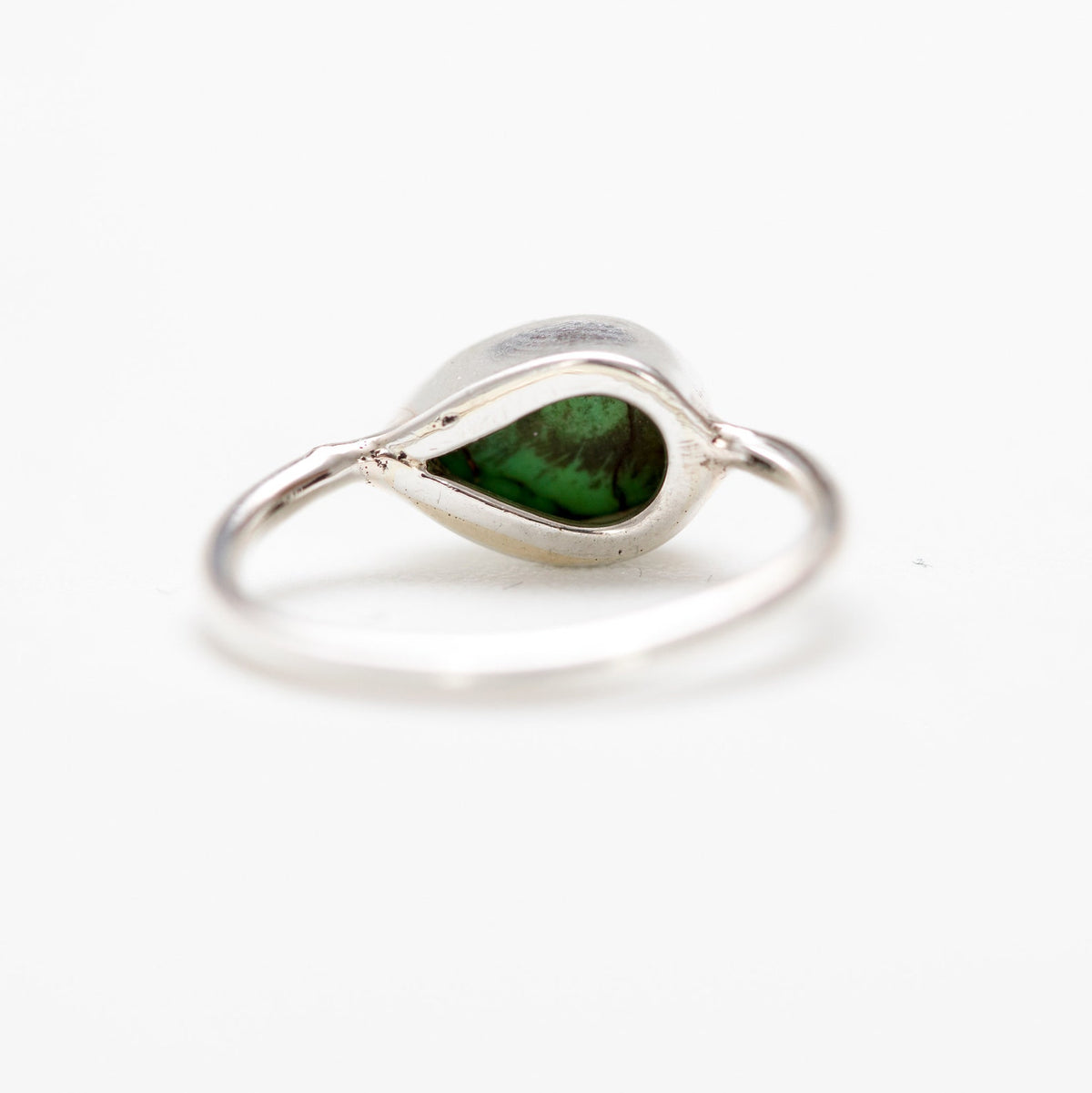 Green Turquoise Ring, Dainty Stacking Ring, Simple Promise Ring