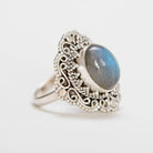 Labradorite Ring - Oval Stone Ring