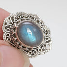 Labradorite Ring - Oval Stone Ring
