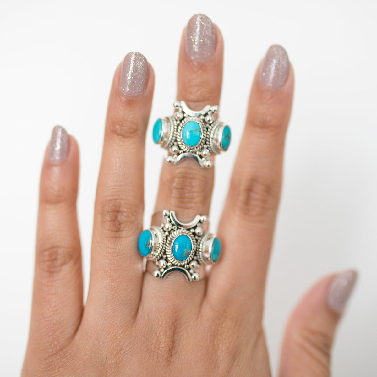 Blue Turquoise Ring, Boho Chic Rings