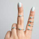 Tiny Turquoise Ring, Round Turquoise Ring