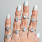 Moonstone Boho Rings, Teardrop Stone Ring