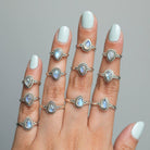 Moonstone Boho Rings, Teardrop Stone Ring