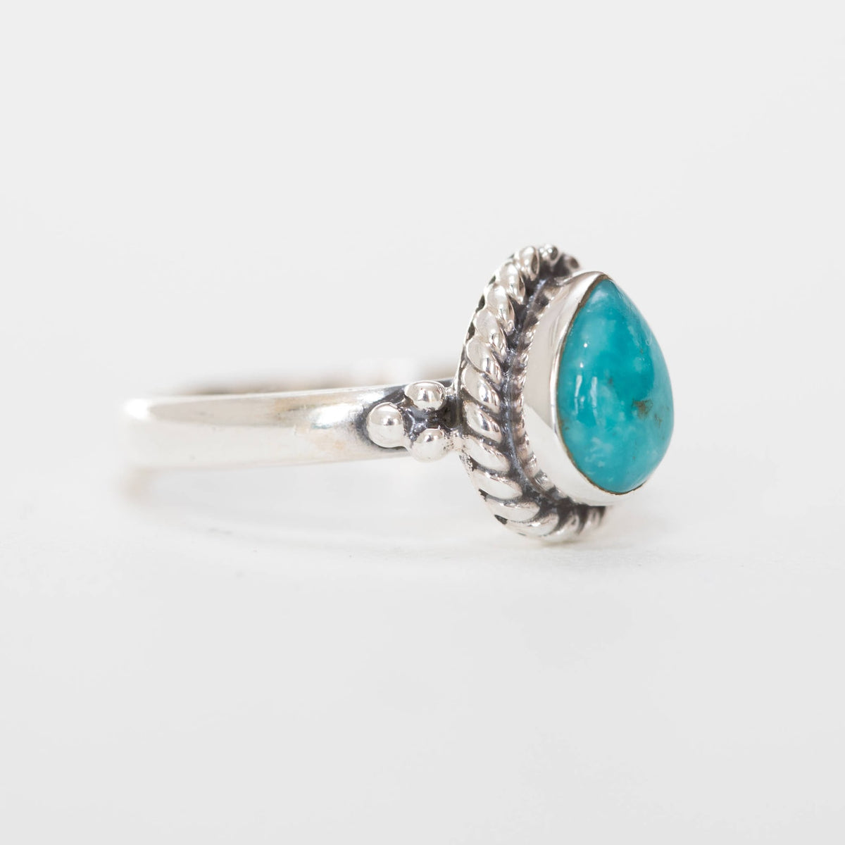Pear Turquoise Ring, Natural Stone Ring