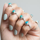 Pear Turquoise Ring, Natural Stone Ring