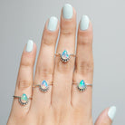 Silver Opal Ring, Pear Opal Stack Ring