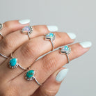 Pear Turquoise Ring, Unique Sterling Ring