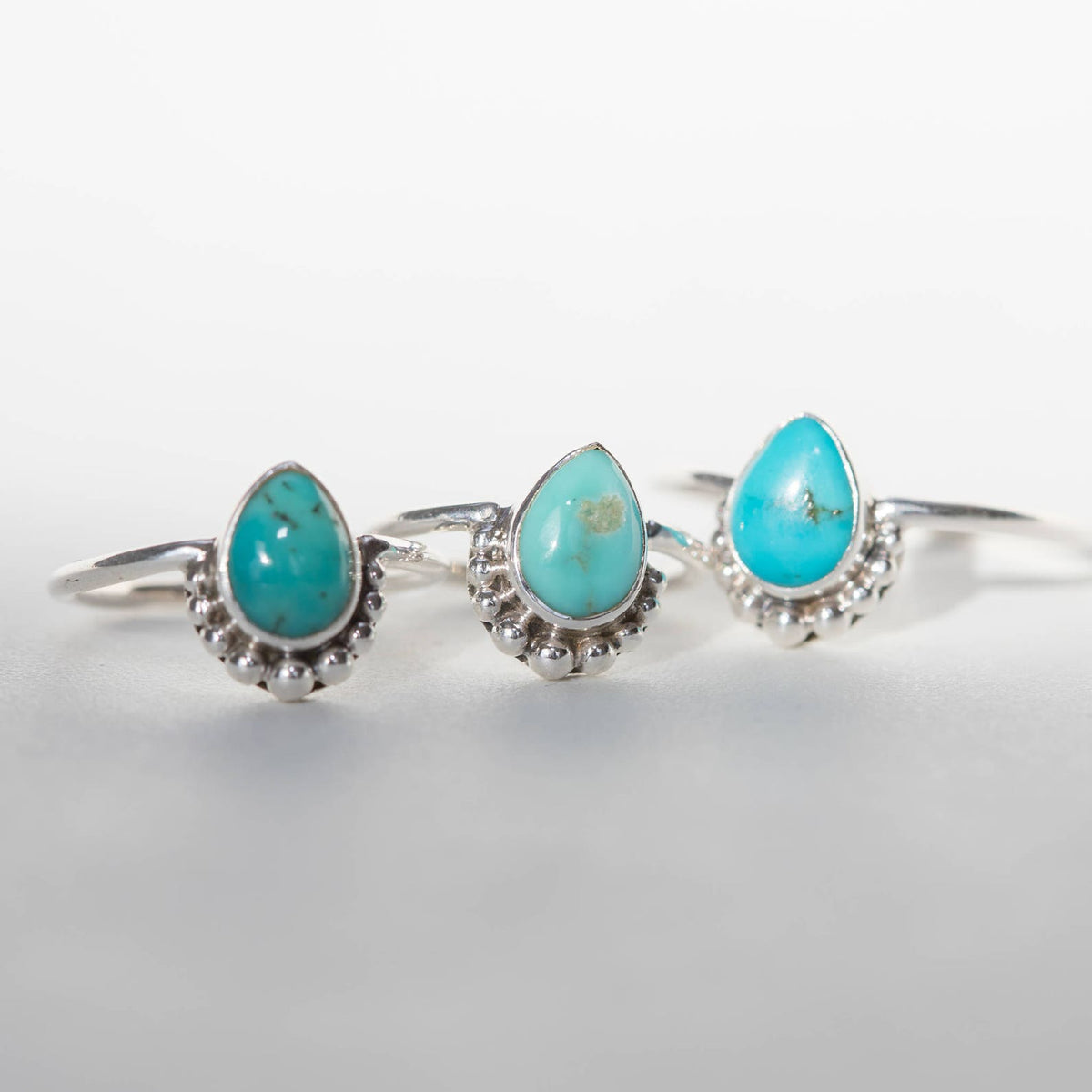 Pear Turquoise Ring, Unique Sterling Ring