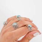 Larimar Gemstone Ring, Larimar Jewelry, Boho Ring