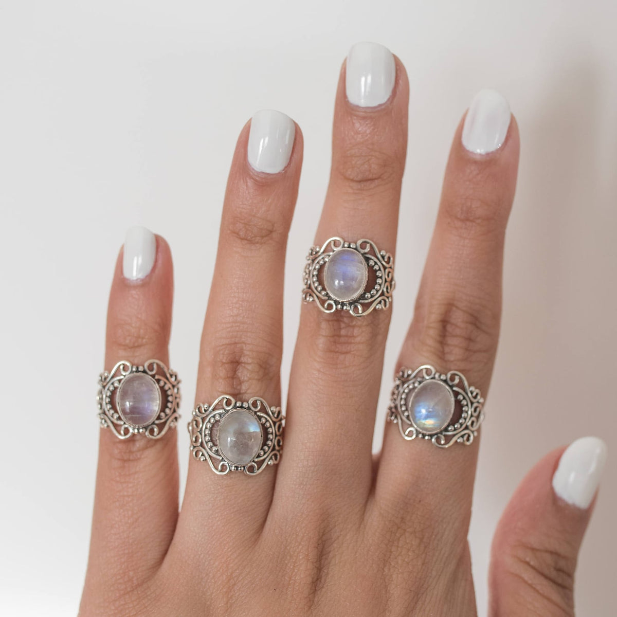 Moonstone Statement Ring, Sterling Silver Rings