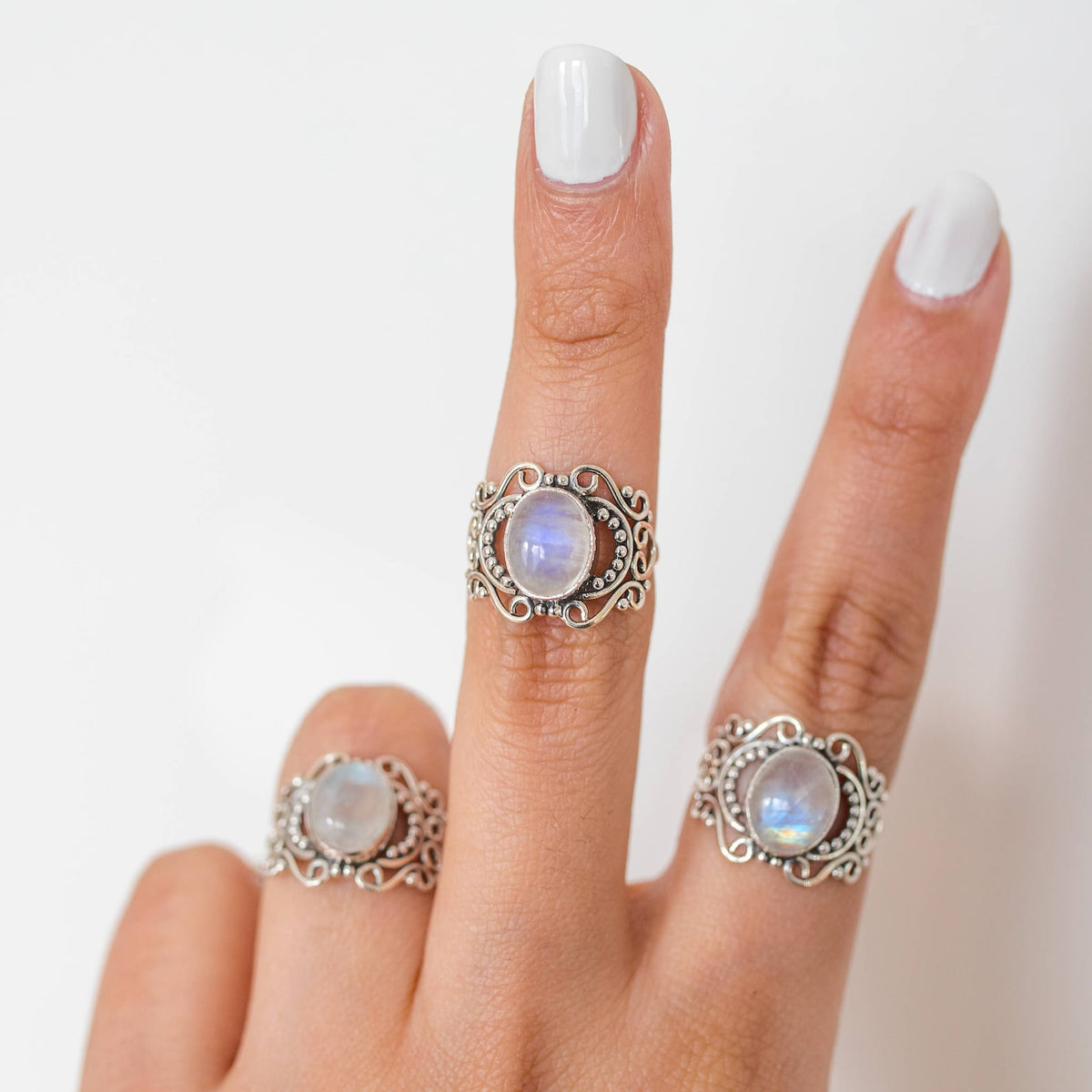 Moonstone Statement Ring, Sterling Silver Rings