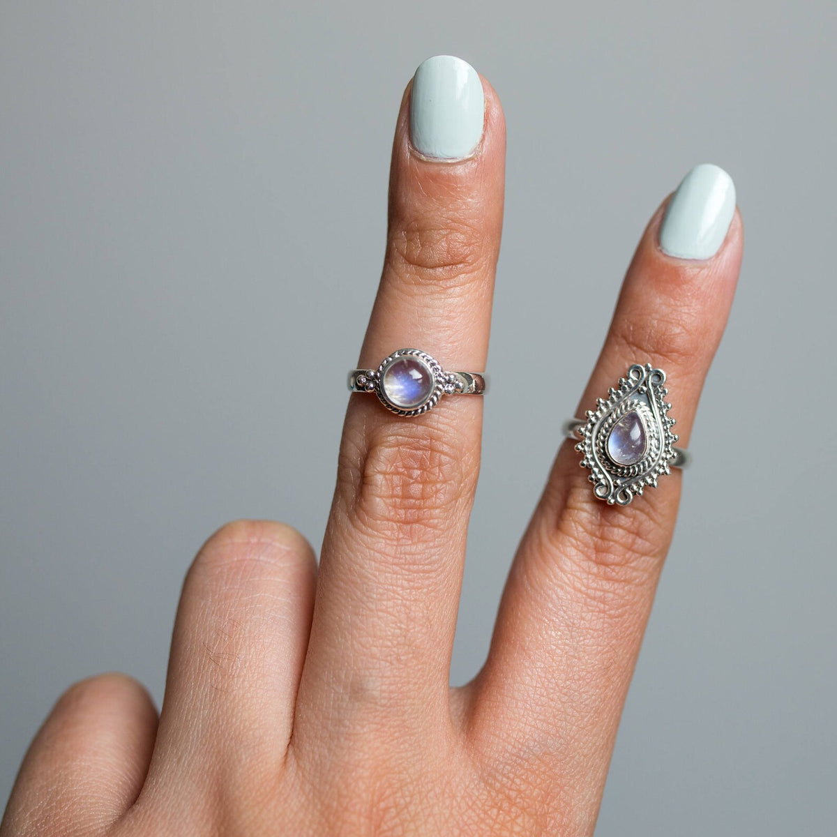 Pear Moonstone Ring, Real Silver Ring