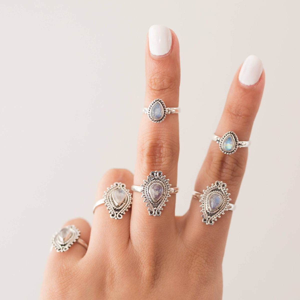 Pear Moonstone Ring, Real Silver Ring