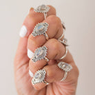Pear Moonstone Ring, Real Silver Ring