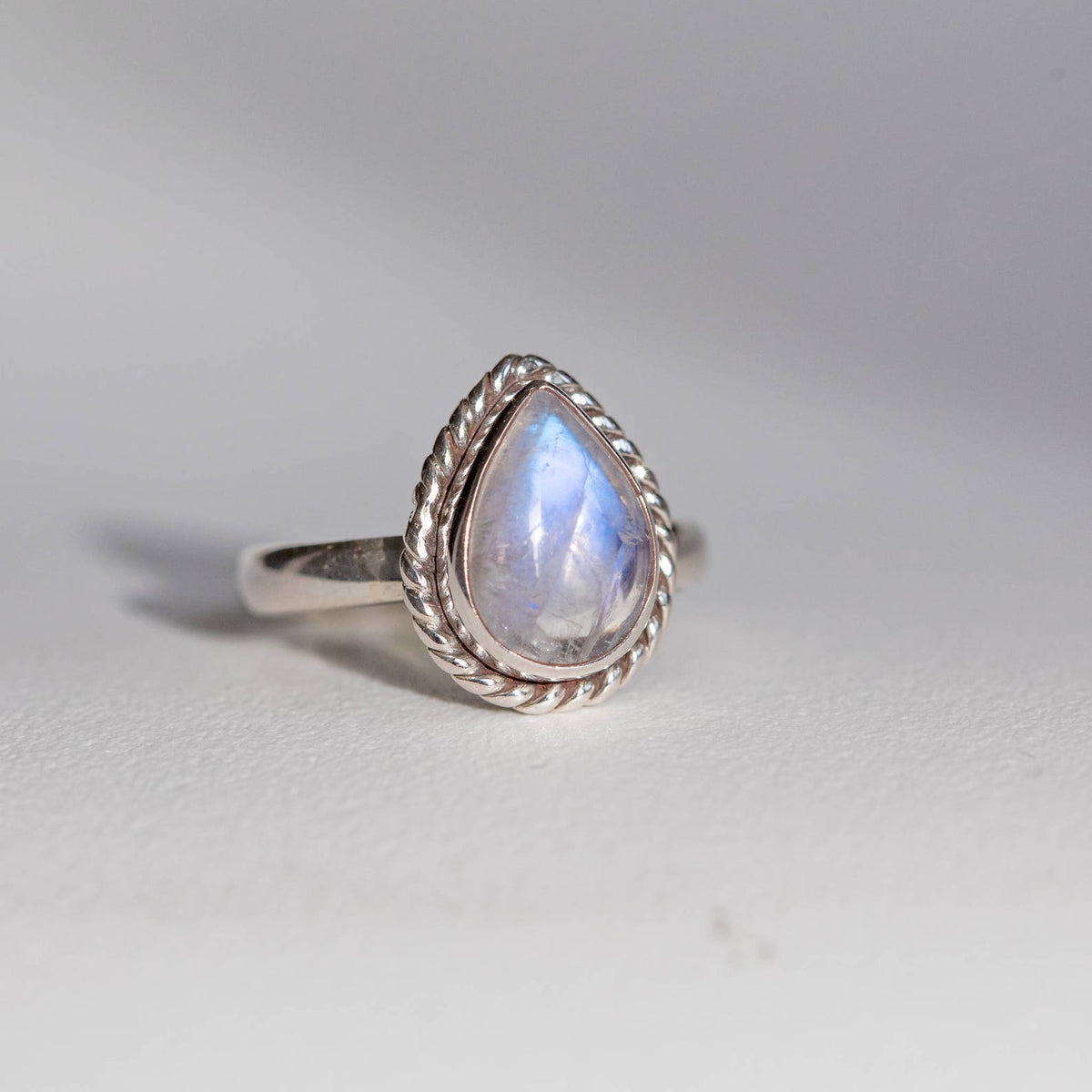 Pear Moonstone Ring, Simple Ring
