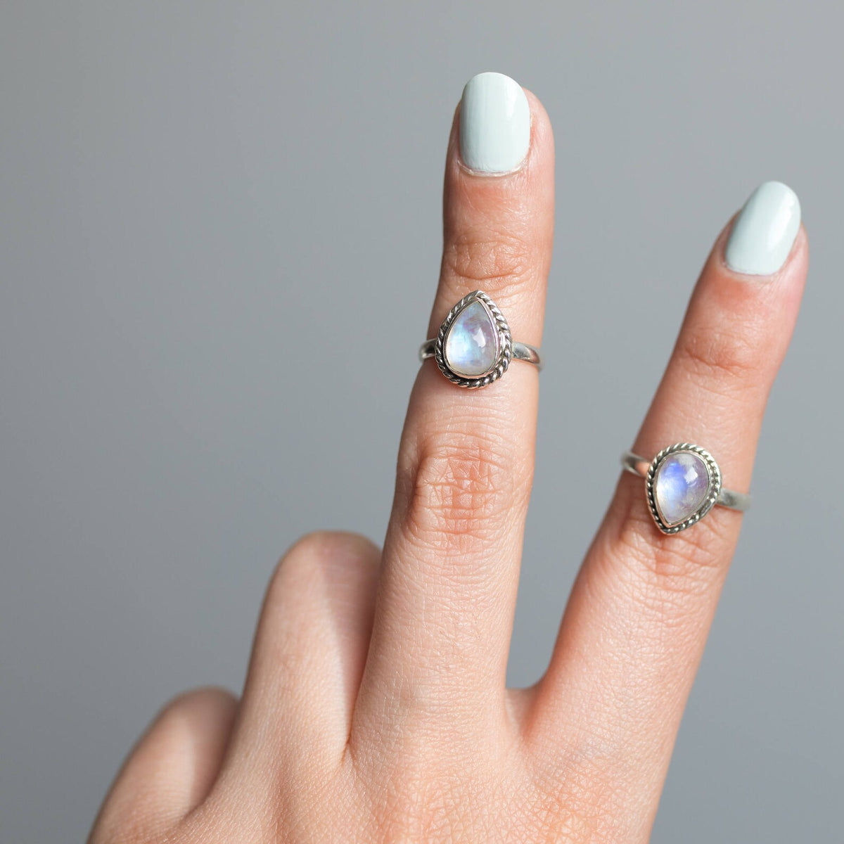 Pear Moonstone Ring, Simple Ring