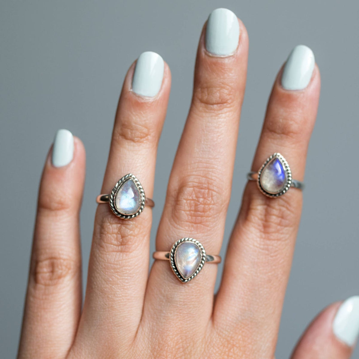 Pear Moonstone Ring, Simple Ring