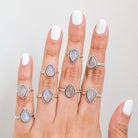 Pear Moonstone Ring, Simple Ring