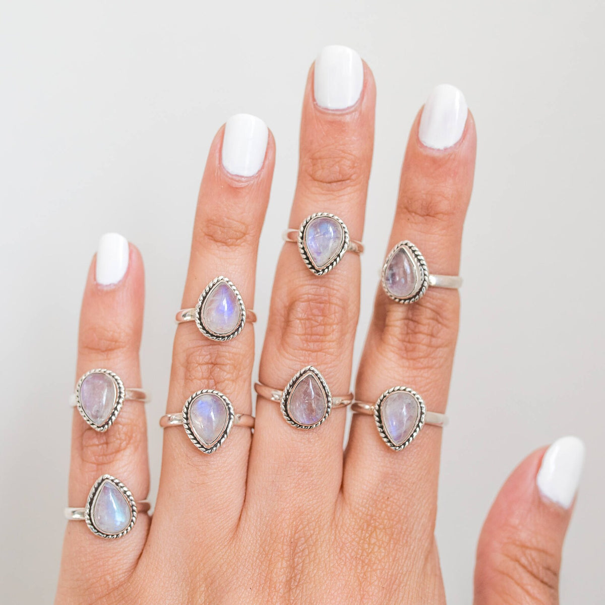 Pear Moonstone Ring, Simple Ring