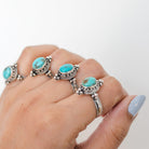 Teal Turquoise Ring, Turquoise Wedding Ring