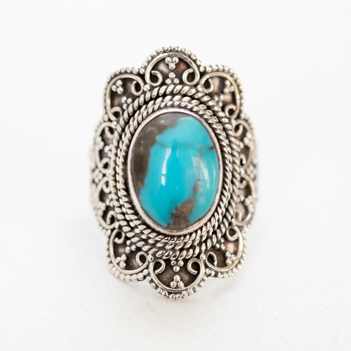 Nature Inspired Ring, Large Turquoise Ring