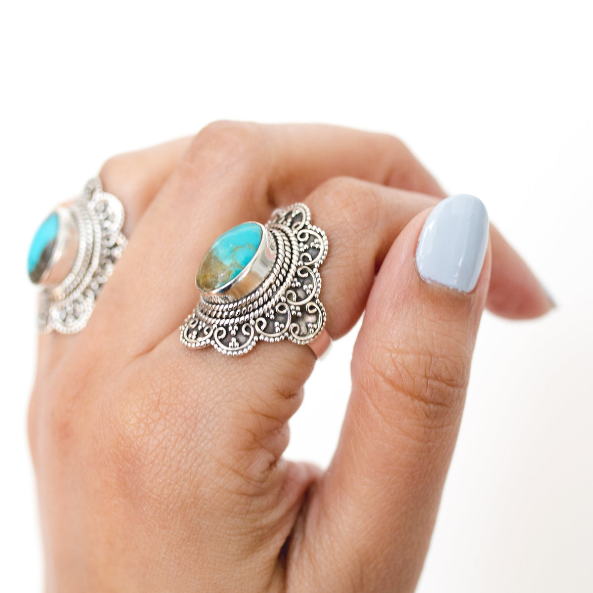Nature Inspired Ring, Large Turquoise Ring