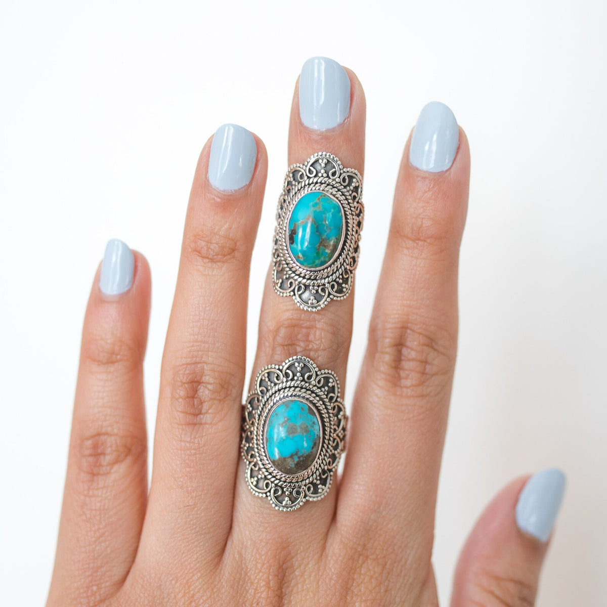 Nature Inspired Ring, Large Turquoise Ring